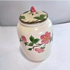 Franciscan Ceramic Jar with Pink and Green Floral Design
